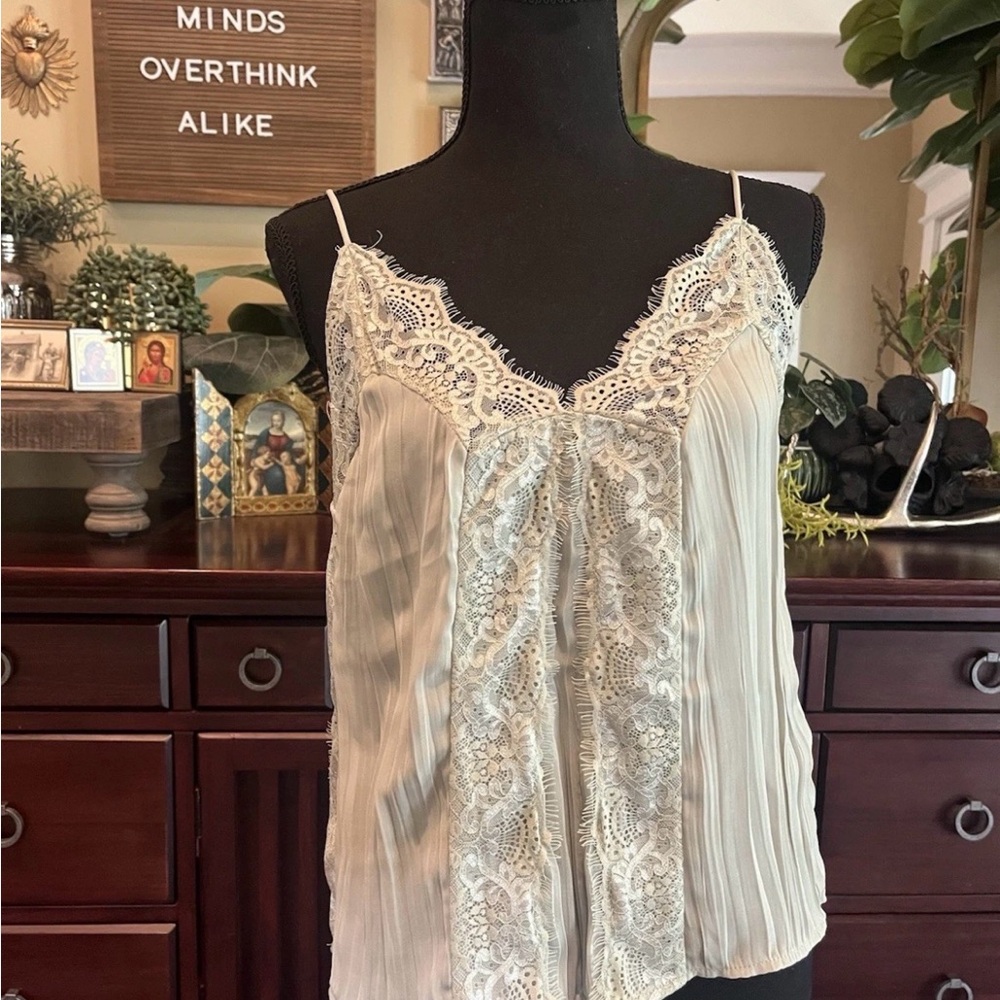 H&M Sea Foam Green Lace Camisole Tank Top